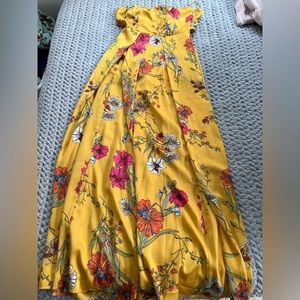 FashionNova Open, Tie-Back, Strapless, Wide-Leg Jumpsuit